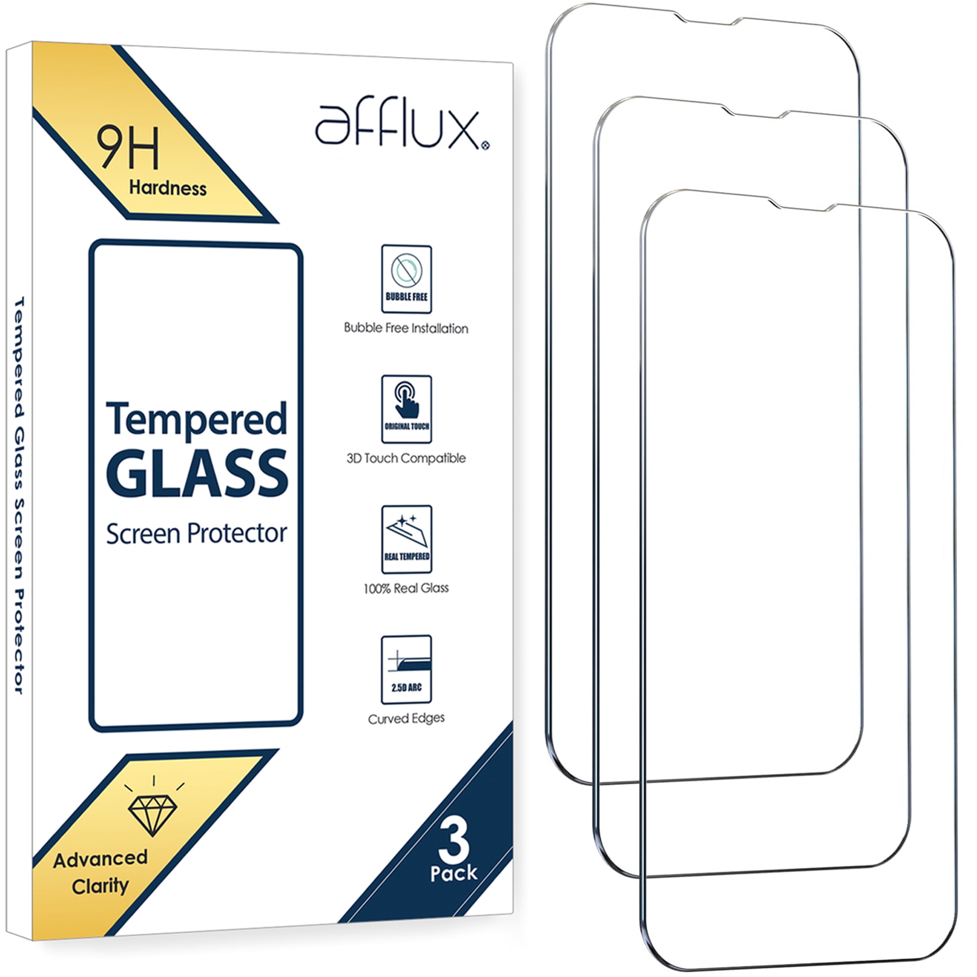 3-Pack Tempered Glass Screen Protectors for iPhone 13