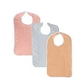 thumbnail image 1 of 3 Pack Terry Adult Bib with Velcro Closure (White, Pink, Peach), 1 of 1