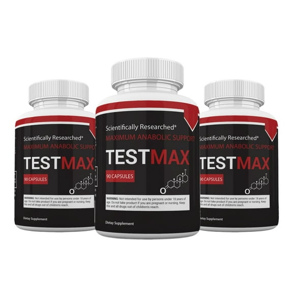 (3 Pack) Test Max Supplement, Test Max Pills Premium Formula, TestMax for Men - 180 Count