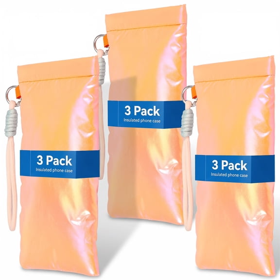 3 Pack Thermal Phone Case 7.48x4.17inch Insulated Phone Pouch Pouch 9-foot Drop Protection Extends Battery Life 5X for Summer Beach & Winter Skiing Prevents Overheating and Freezing