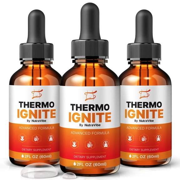 (3 Pack) Thermo Ignite Natural Daily Liquid Formula Designed to Align with Fitness Goals, Support an Active Lifestyle & Body Balance | Just a Few Drops for a Fit-Focused Routine (90 Servings)