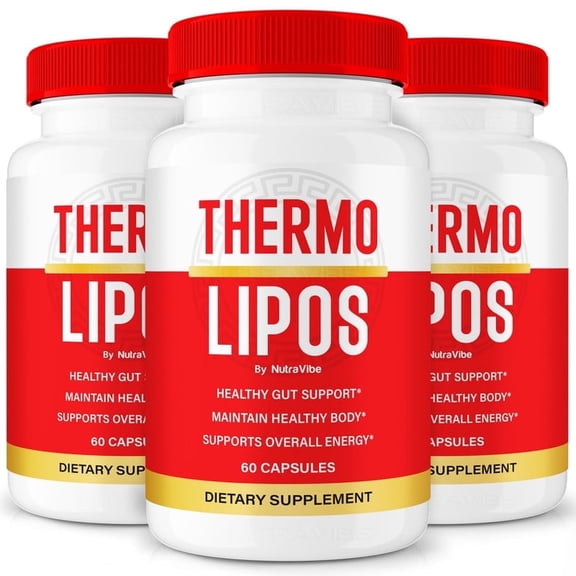 (3 Pack) Thermo Lipos Capsules – Gentle Gut & Digestive Support Formula for Balance & Wellness | Easy-to-Take Capsules (180 Capsules)