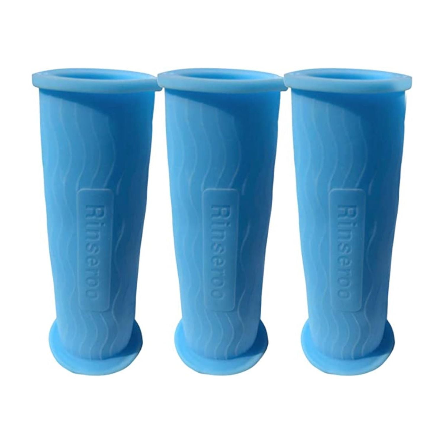 Blue Silicone Slip-On Shower Hose Connectors, 3-Pack
