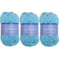 thumbnail image 1 of 3 Pack ThreadArt Chenille Yarn for Crocheting, Knitting, Amigurumi, Super Soft Plush Velvet Yarn - 50 Gram 60 yds #5 Fluffy Yarn Skeins - Aqua, 1 of 10