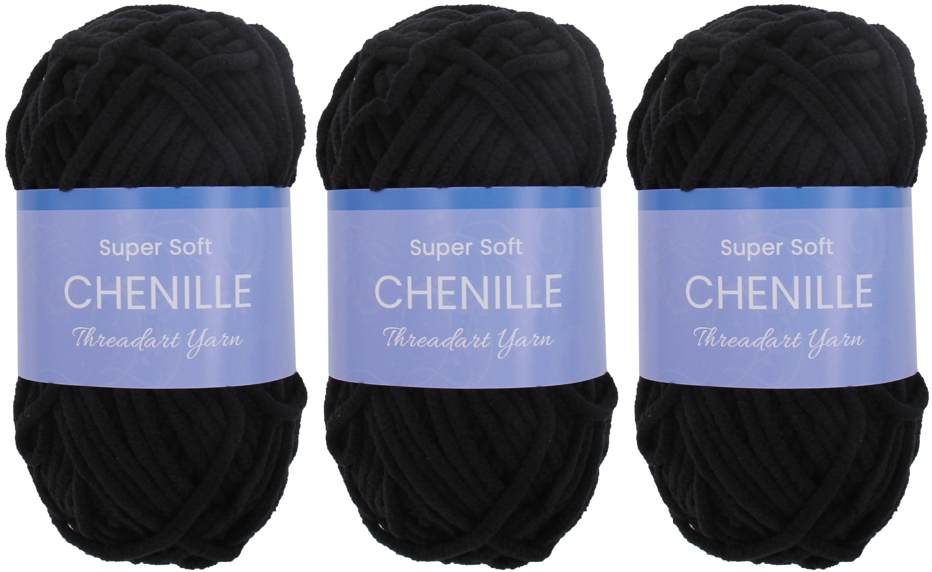 3 Pack ThreadArt Chenille Yarn for Crocheting, Knitting, Amigurumi ...