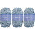 thumbnail image 1 of 3 Pack ThreadArt Chenille Yarn for Crocheting, Knitting, Amigurumi, Super Soft Plush Velvet Yarn - 50 Gram 60 yds #5 Fluffy Yarn Skeins - Dusty Blue, 1 of 10