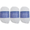 thumbnail image 1 of 3 Pack ThreadArt Chenille Yarn for Crocheting, Knitting, Amigurumi, Super Soft Plush Velvet Yarn - 50 Gram 60 yds #5 Fluffy Yarn Skeins - White, 1 of 10