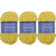 thumbnail image 1 of 3 Pack ThreadArt Chenille Yarn for Crocheting, Knitting, Amigurumi, Super Soft Plush Velvet Yarn - 50 Gram 60 yds #5 Fluffy Yarn Skeins - Yellow, 1 of 10