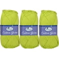 thumbnail image 1 of 3 Pack Threadart 100% Pure Cotton Crochet Yarn | 50 gram Skeins | Worsted Medium #4 Yarn | 85 yds per Skein | 30 Colors Available | Lime #3522, 1 of 8