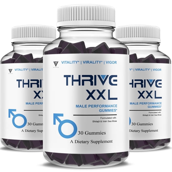 (3 Pack) Thrive XXL Gummies, ThriveXXL Male Performance Gummy (90 Gummies)