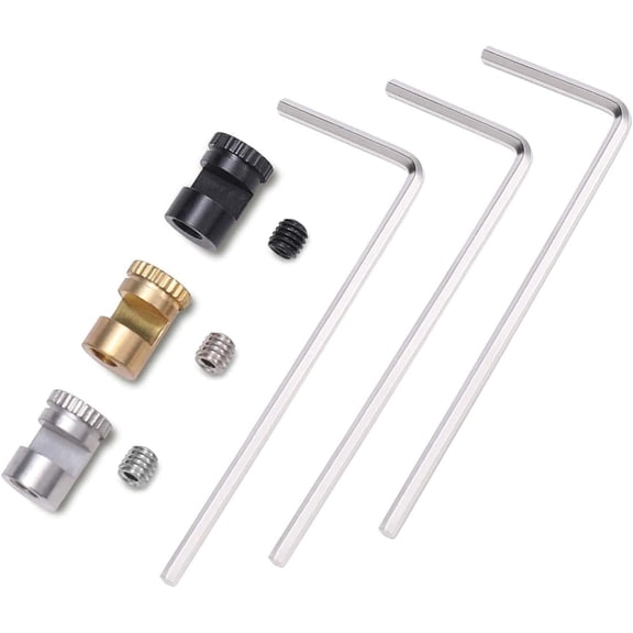 3 Pack Thumb Stud Replacement for Buck 110 Knife with Hex Wrench (Black+Sliver+Brass)