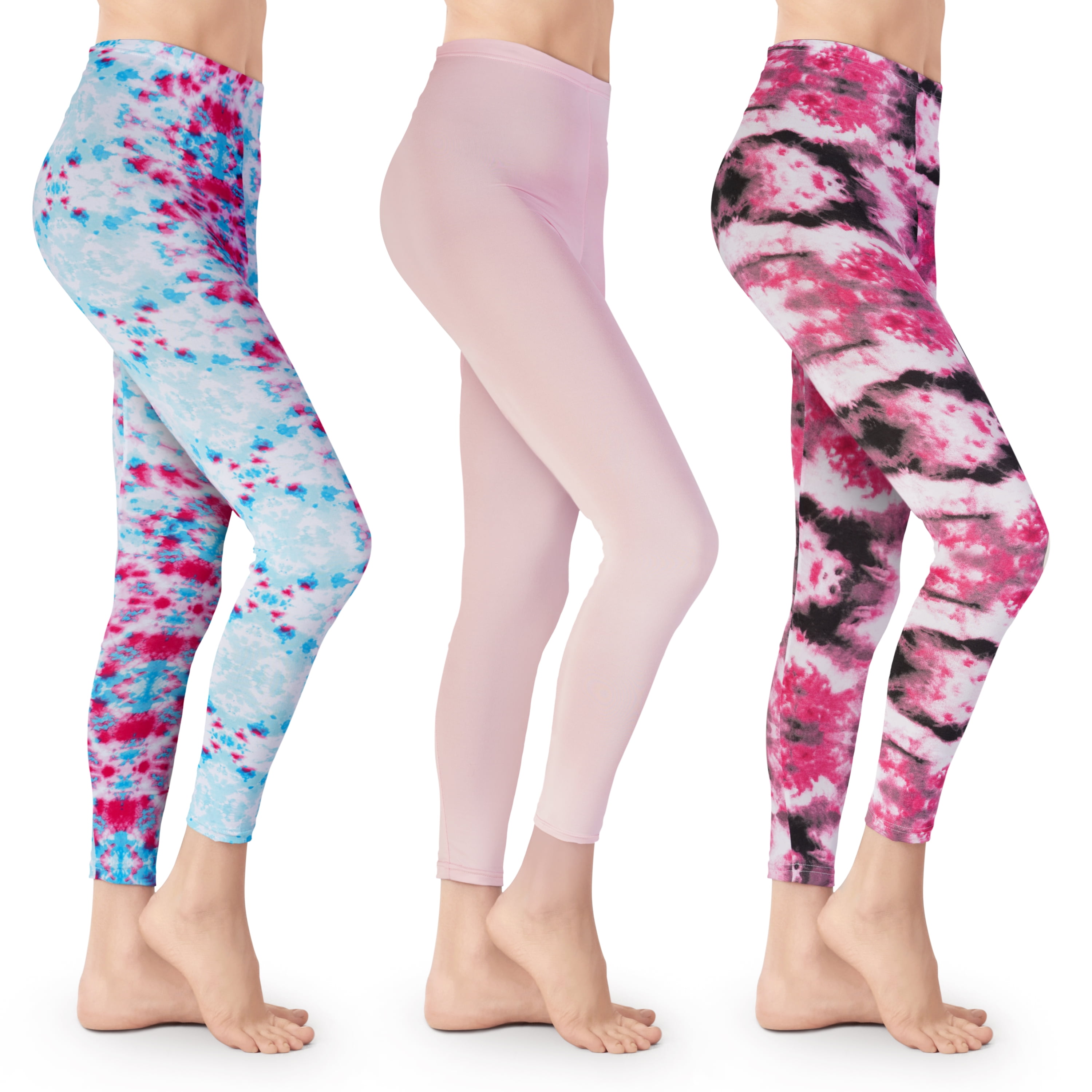 [3 Pack] Tie Dye Leggings for Women Athletic Casual Lounge and Yoga Pants  Double Brushed 4-Way Stretch Ultimate Comfort and Buttery Soft Feel