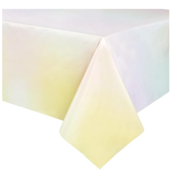 3-Pack Tie Dye Tablecloths - 108" x 54" Rectangular Pastel Rainbow Plastic Covers - Disposable & Reusable Party Tablecloths with Pastel Tie Dye Decor