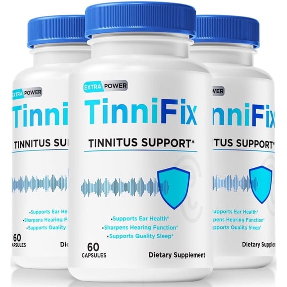 (3 Pack) Tinnifix Capsules - Advanced Ear Support, Natural Formula to Promote Inner Ear Health, Tinnitus Supplement for Ringing, Official Auditory Pills, Tinni Fix Reviews (180 Capsules)
