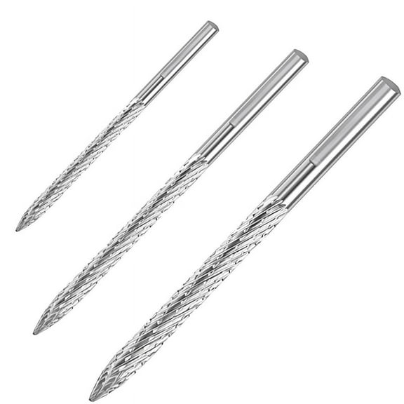 3 Pack Tire Bit Multi Sizes Repair Carbide Burr Drill Patches Plug Cutters Wire Cutter Reamer