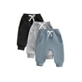 thumbnail image 1 of 3 Pack Toddler Baby Boys Sweatpants 0 6 12 18 24 Months 2T 3T Solid Color Elastic Waist Trousers Bottoms Casual Pants Long Pants, 1 of 9