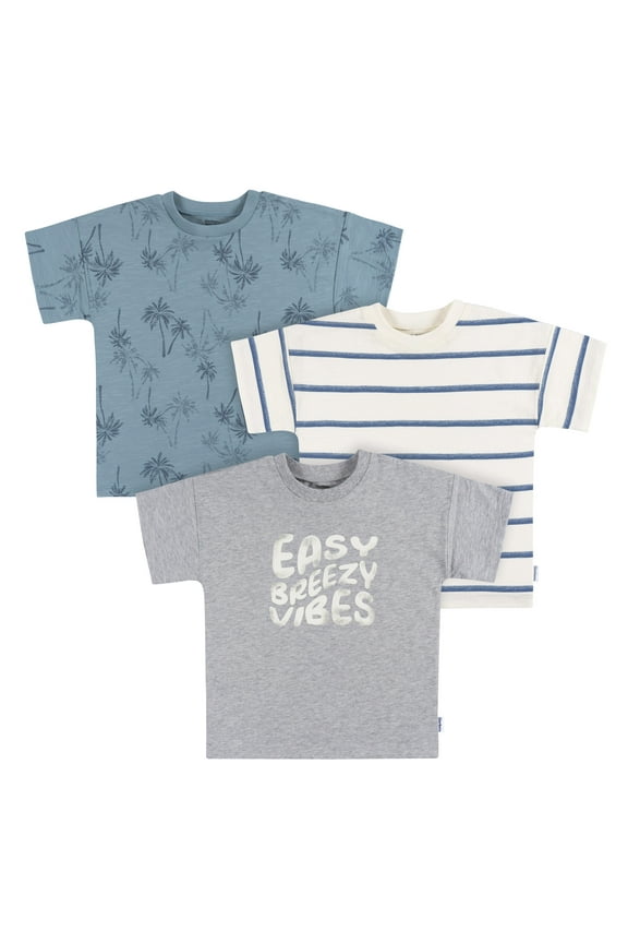 3-Pack Toddler Boys Easy Breezy Vibes T-Shirts
