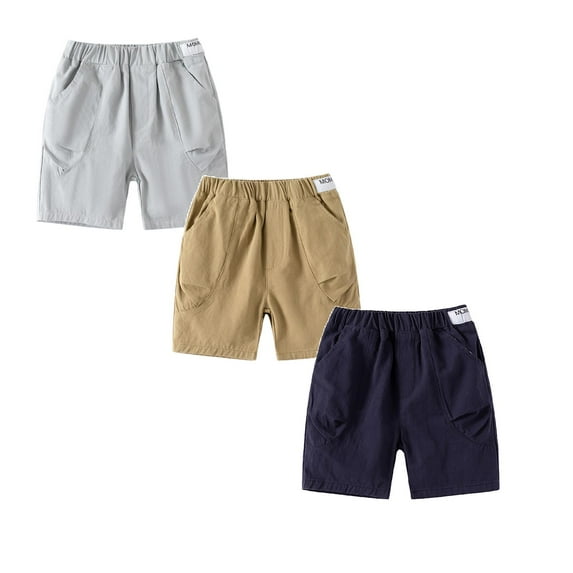 3 Pack Toddler Boys Shorts Size 3T Summer Casual Elastic Waist Cotton Kids Sport Solid Denim Fasion Clothes Shorts 18-24 Months