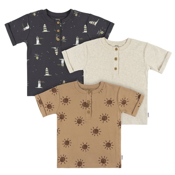 3-Pack Toddler Boys Sun Henley T-Shirts