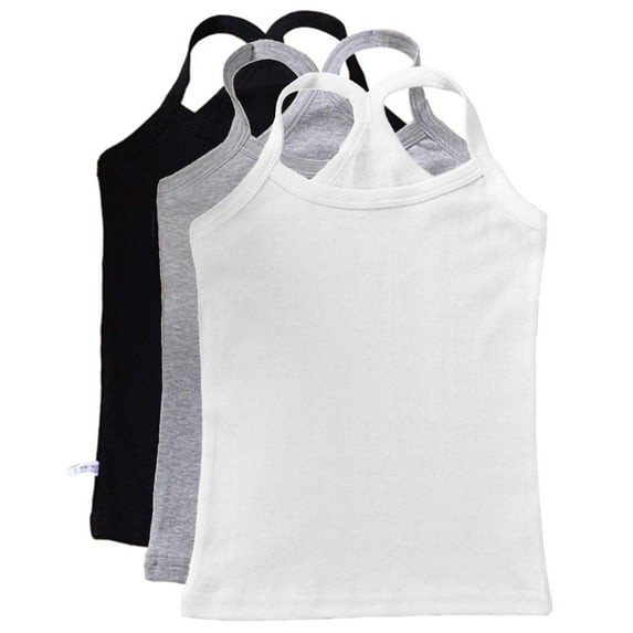 3 Pack Toddler Girls Tank Top Sleeveless Dance Tank Tops Racer Back Top Cotton Camisole Cami Undershirts for 2-6T