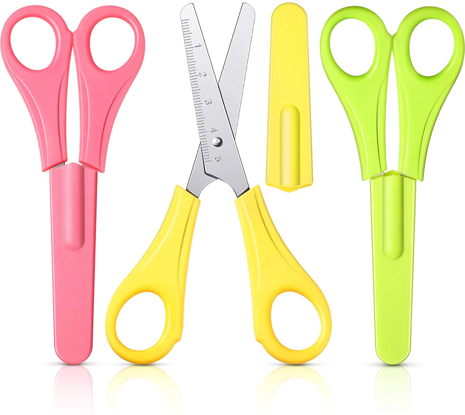 Safety Scissors For Toddler, Kids, Children - Plastic,  Dual-Color Preschool Training Scissors(3 Pack), Paper Cutting(96 Pcs) Set  For Paper Craft Supplies : Arts, Crafts & Sewing