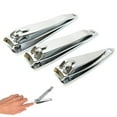 thumbnail image 1 of 3 Pack Toe Nail Clippers Set Manicure Finger Nail Clipper Cutter Stainless Steel, 1 of 6