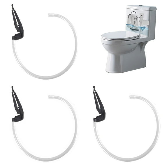 3 Pack Toilet Refill Tube and Clip Replacement ,9.65in Toilet Repair Kit Inside Tank Compatible with 100, 200, 200A, 400A and Most Other Valves(White)