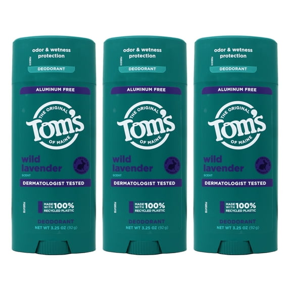 3 Pack - TomS Of Maine Wild Lavender Natural Deodorant For Women And Men, Aluminum Free, 3.25 Oz