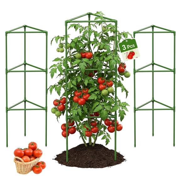 Tomato Cage, 3Pack 50inch Tall Tomato Trellis Triangle Tomato Cages for Garden Climbing Plants, Raised Garden Bed Plant Support Stakes for Garden,Pots, Plant Cages & Supports