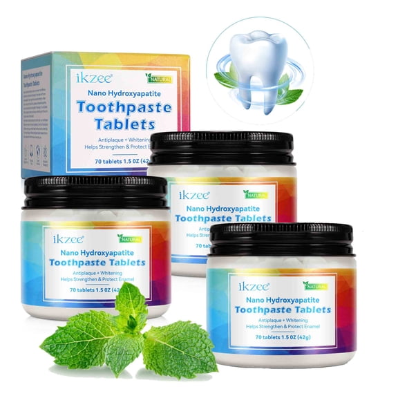 3 Pack Toothpaste Tablets,Helps Strengthen & Protect Enamel, for Teeth Whitening,Travel Friendly