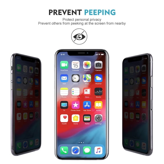 [3 Pack] Top-Armors Privacy iPhone 11 Screen Protector, iPhone XR [6.1"] [Easy Installation], Anti-Spy Tempered Glass Film