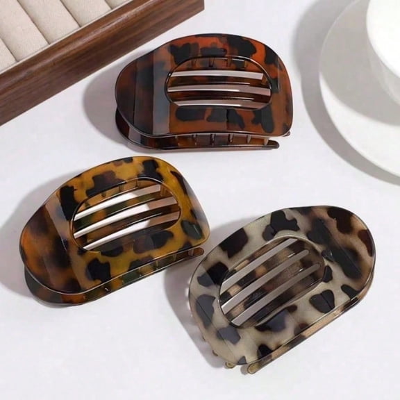 3 Pack Tortoiseshell Hair Claw Clips, Non-Slip Strong Hold Jaw Clips for Medium & Thick Hair