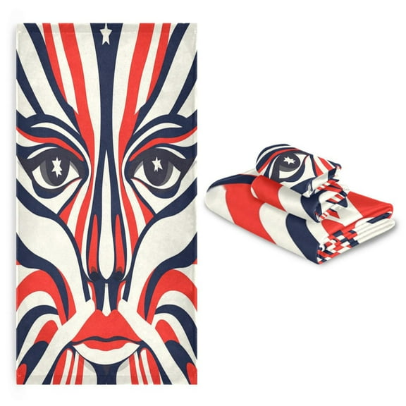 3 Pack Towel Set with Bath Towels, Hand Towels & Washcloths for Everyday Use Pinstripe Face Painting