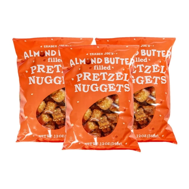 3 Pack Trader Joe's Almond Butter Filled Pretzel Nuggets