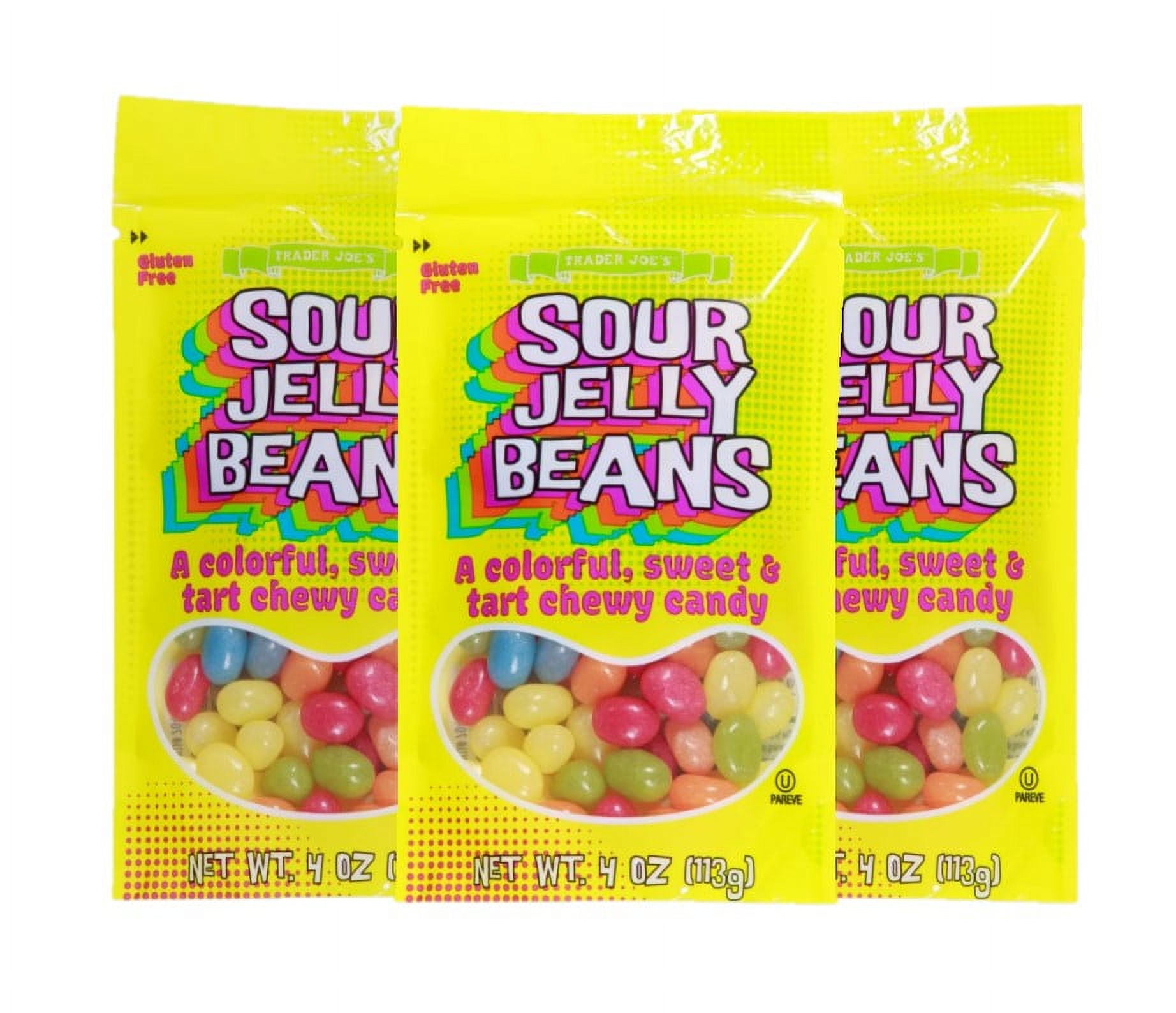 3 Pack Trader Joe's Gluten Free Sour Jelly Beans, 4 Oz