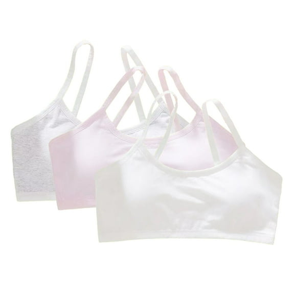 3 Pack Training Bra for Girls Seamless Sports Bra, Padded Everyday Bra Bralette,Crop Cami Tank Top 12-16 Years