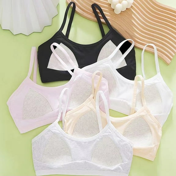 3 Pack Training Bra for Girls Seamless Sports Bra, Padded Everyday Bra Bralette,Crop Cami Tank Top 12-16 Years