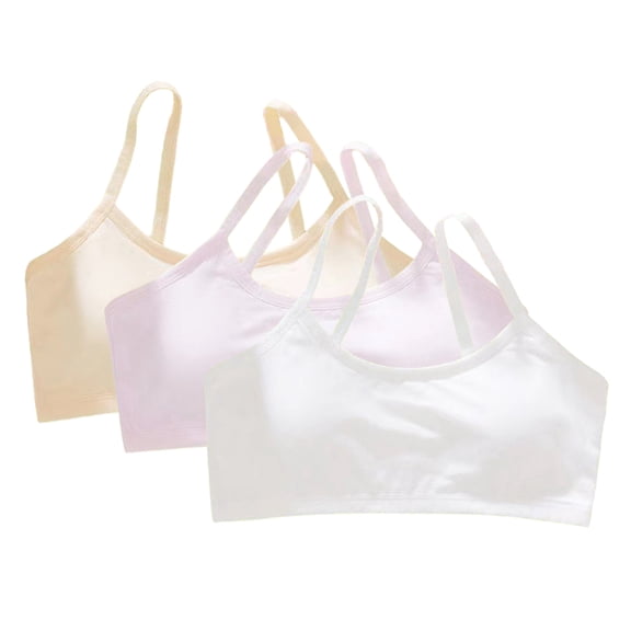 3 Pack Training Bra for Girls Seamless Sports Bra, Padded Everyday Bra Bralette,Crop Cami Tank Top 12-16 Years