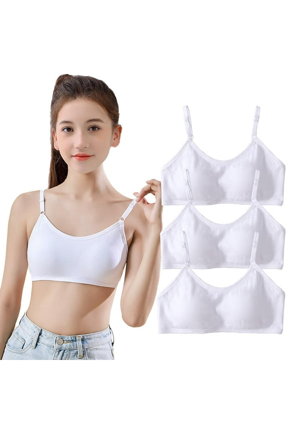 3 Pack Training Bras for Girls Cotton Bras Breathable Sports Bra Girls Bras Sports Bra for Teens 10-16