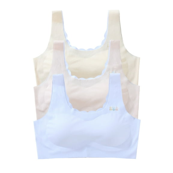 3 Pack Training Bras for Girls Seamless Breathable Padded Padded Training Bras Bras for Girls 10-16