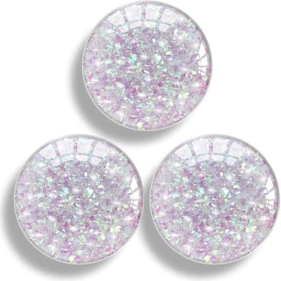 3 Pack Transparent Expandible Collapsible Mobile Phone Grip Stand Holder for Smartphone Tablet Cell Phone Accessory - Clear Crystal Irregular Pink Glitter
