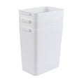 thumbnail image 1 of 3 Pack Trash Cans - 4.5 Gallon Rectangular Wastebaskets for Kitchen, Bathroom, Office - Slim Plastic Garbage Cans with Handles - White, 1 of 7