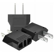 3 Pack  Travel Adapter, France to USA Plug Adapter, USA Plug Adapter, USA Adapter, Canada Plug Adapter, Universal American/China/Japan/Canada/Mexico Plug Adapter