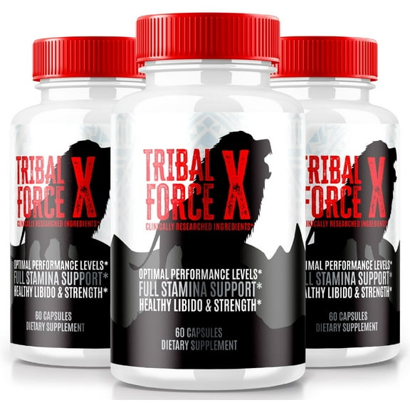 (3 Pack) Tribal Force X Pills for Men, Male Dietary Supplement, Complete Daily Formula for Men's Wellness and Peak Performance, Advanced Formula Capsules, TribalForce X Reviews (180 Capsules)