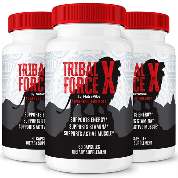 (3 Pack) Tribal Force X Pills for Men, Male Dietary Supplement, Complete Daily Formula for Men's Wellness and Peak Performance, Advanced Formula Capsules, TribalForce X Reviews (180 Capsules)