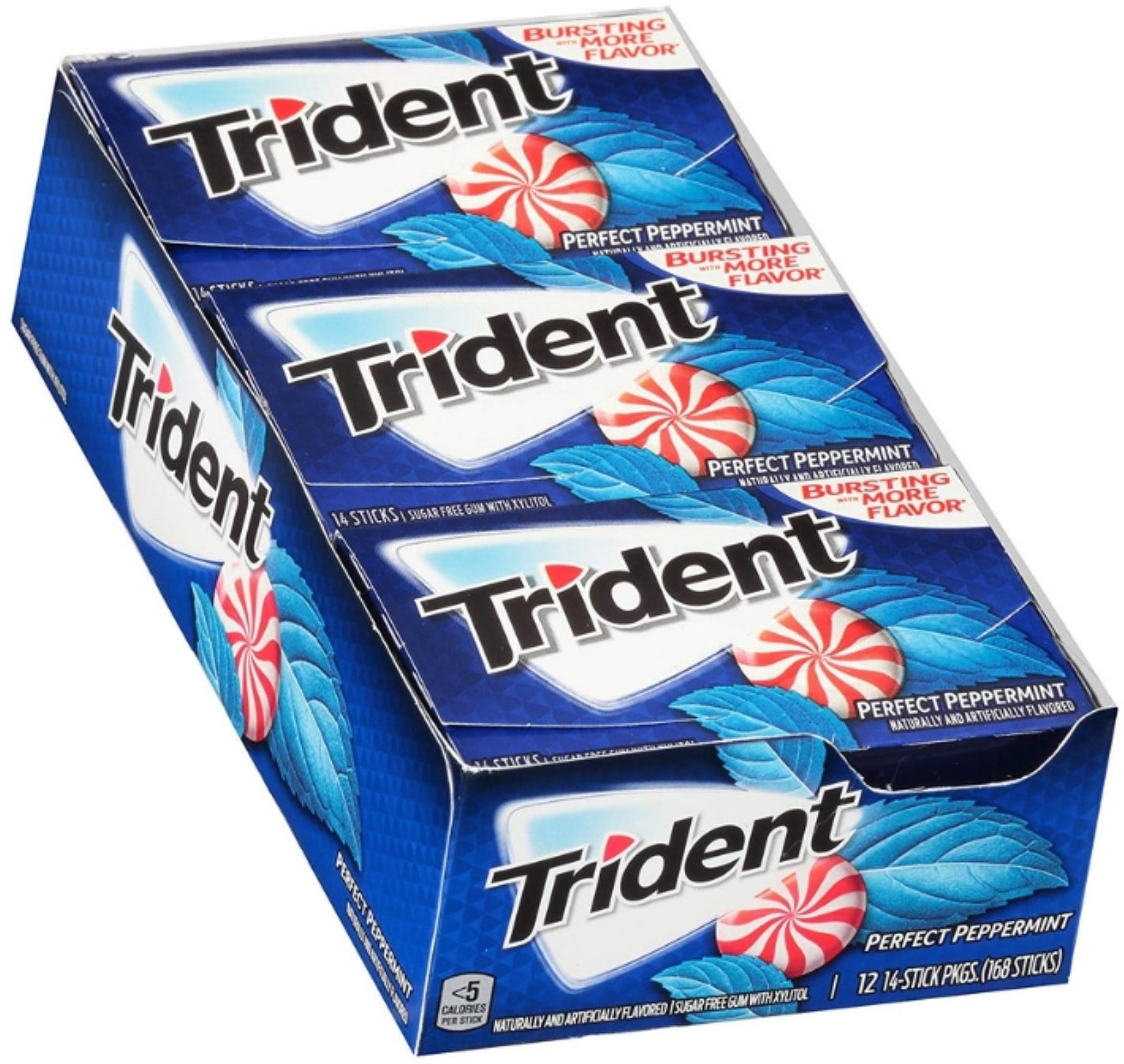 3 Pack - Trident Peppermint Sugar Free Gum,  12 ea