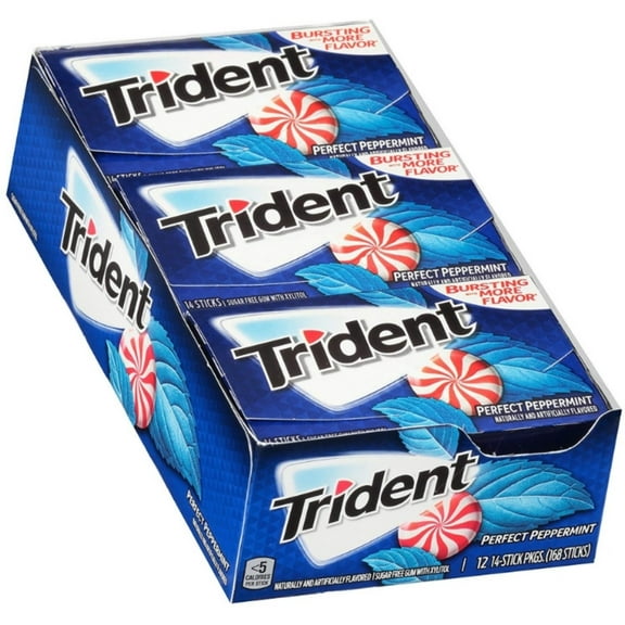 3 Pack - Trident Peppermint Sugar Free Gum, 12 ea