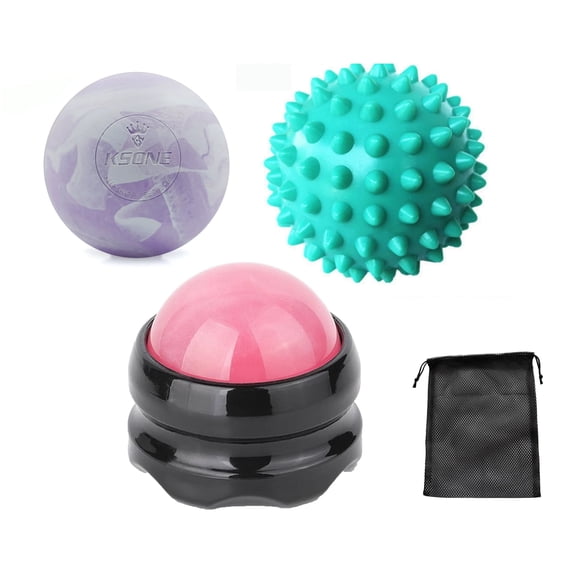 3 Pack Trigger Point Massage Balls Kit Spiky Foot for Office Gym, Yoga, Home