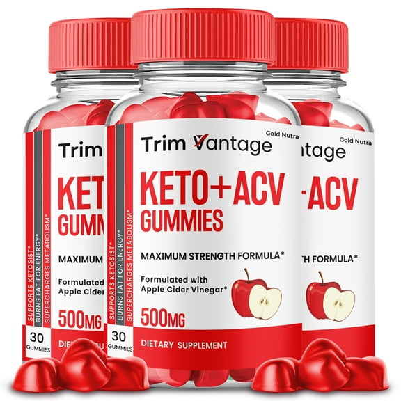 (3 Pack) Trim Vantage Keto ACV Gummies, TrimVantage ACV Supplement for Men and Women
