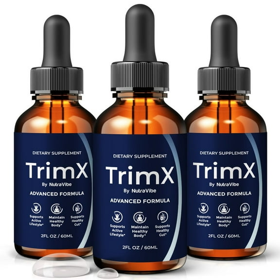 (3 Pack) TrimX Drops Gentle Gut & Digestive Support Formula for Balance & Wellness | Easy-to-Use Liquid for Everyday Use (90 Servings)
